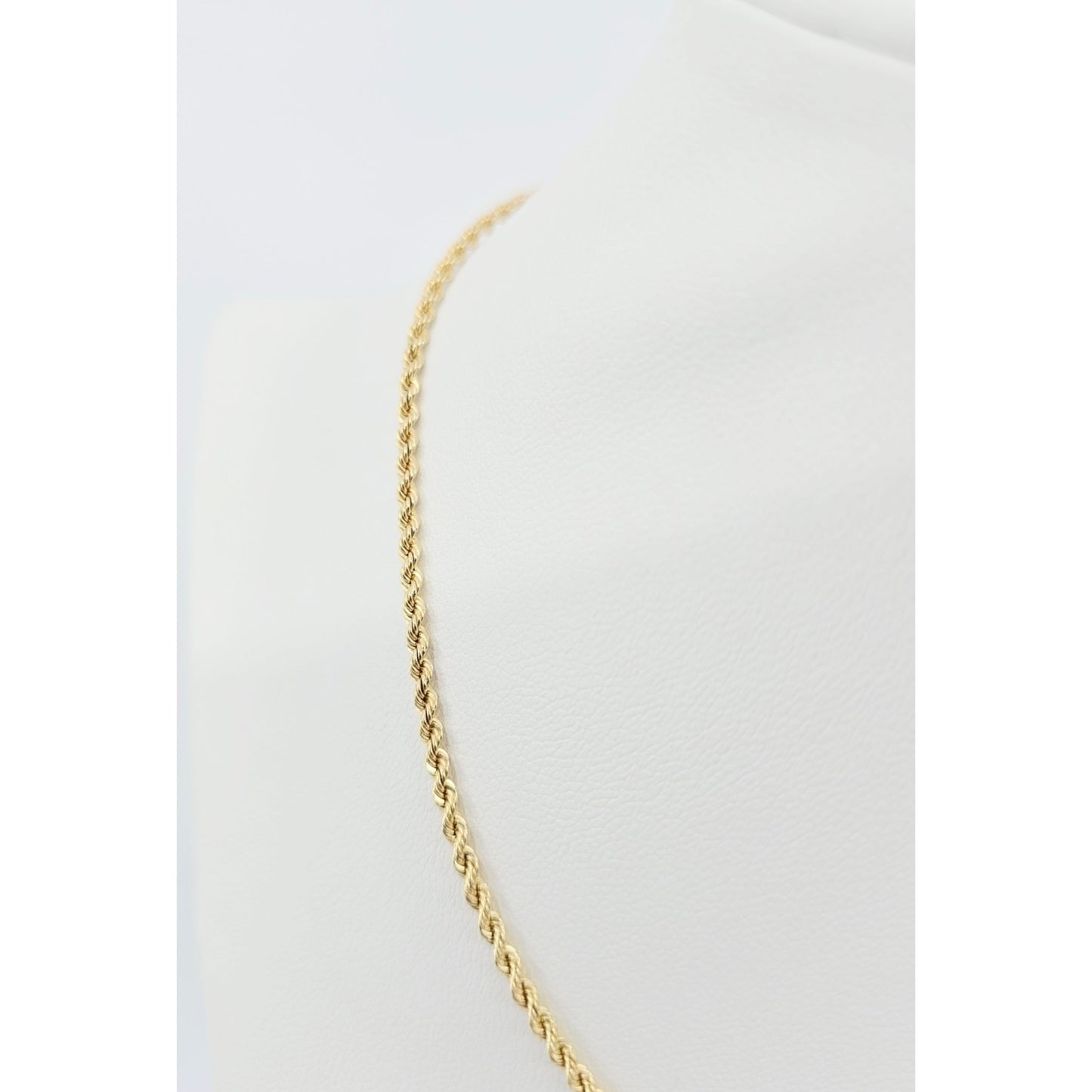 14K Yellow Gold Rope Chain Choker Necklace