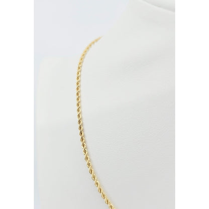 14K Yellow Gold Rope Chain Choker Necklace