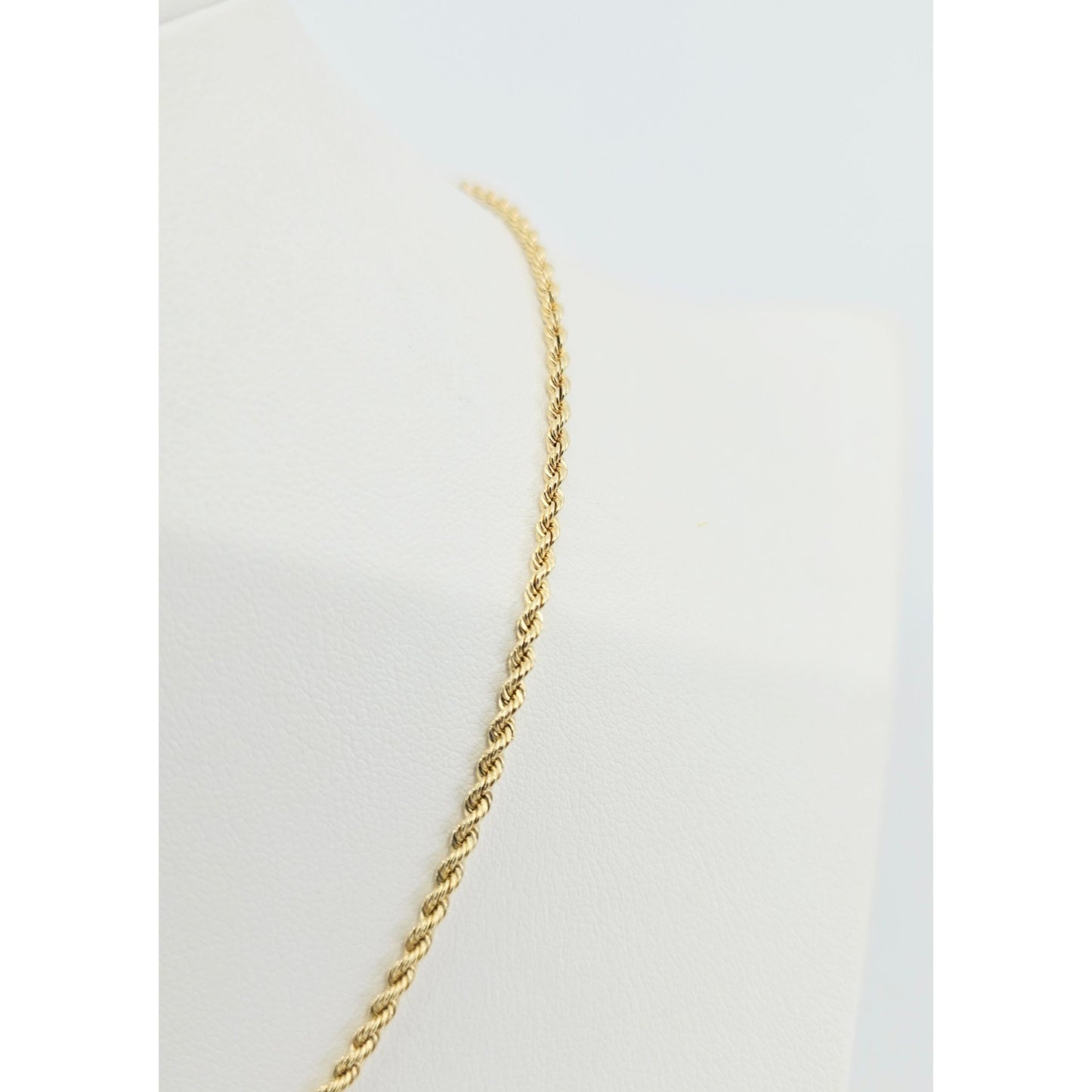 14K Yellow Gold Rope Chain Choker Necklace