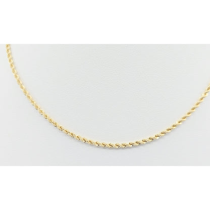 14K Yellow Gold Rope Chain Choker Necklace