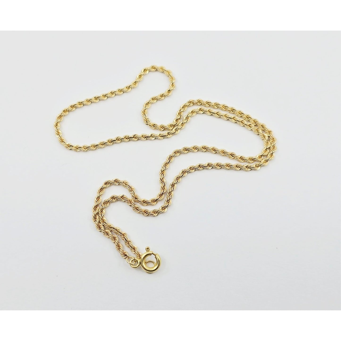 14K Yellow Gold Rope Chain Choker Necklace