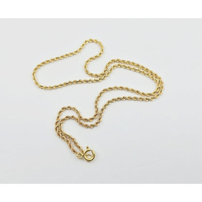 14K Yellow Gold Rope Chain Choker Necklace