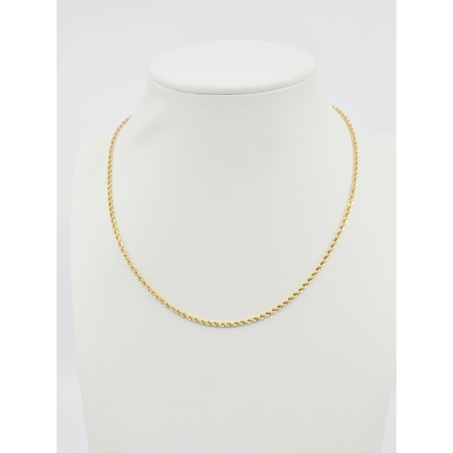 14K Yellow Gold Rope Chain Choker Necklace