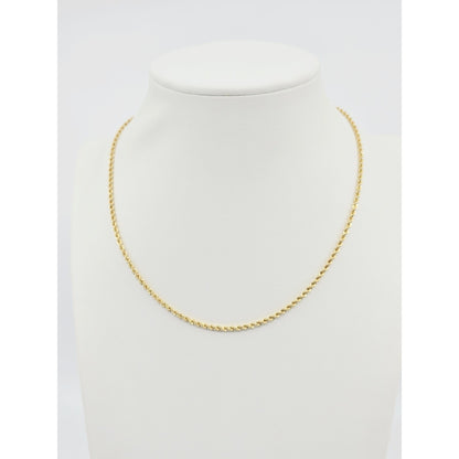 14K Yellow Gold Rope Chain Choker Necklace