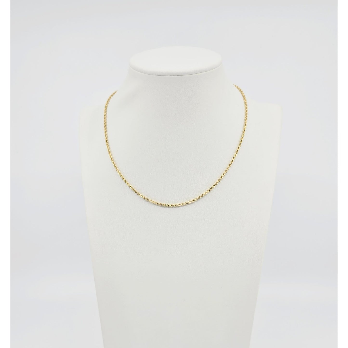 14K Yellow Gold Rope Chain Choker Necklace