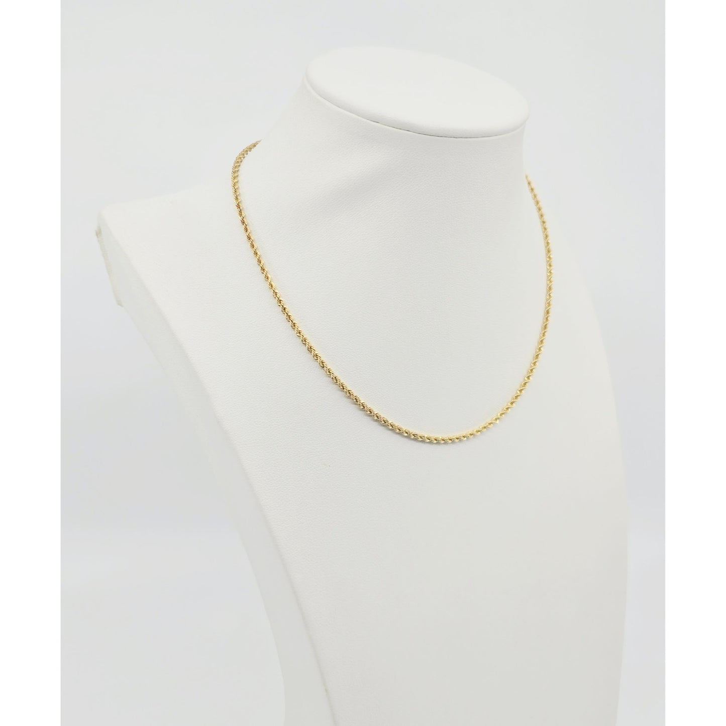 14K Yellow Gold Rope Chain Choker Necklace