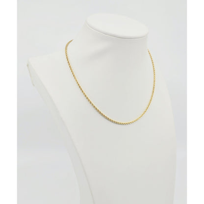 14K Yellow Gold Rope Chain Choker Necklace