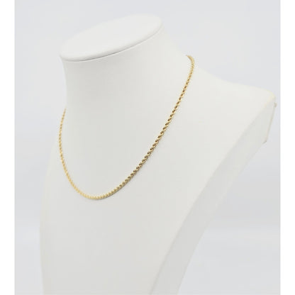 14K Yellow Gold Rope Chain Choker Necklace
