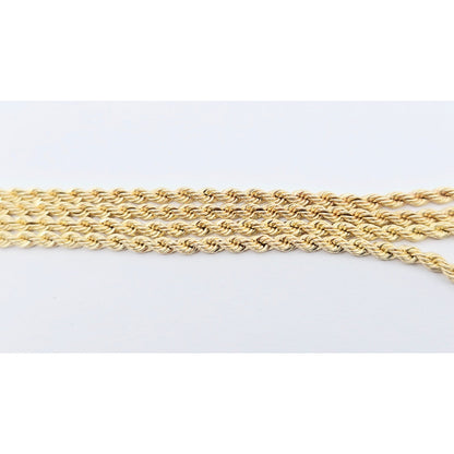 14K Yellow Gold Rope Chain Choker Necklace