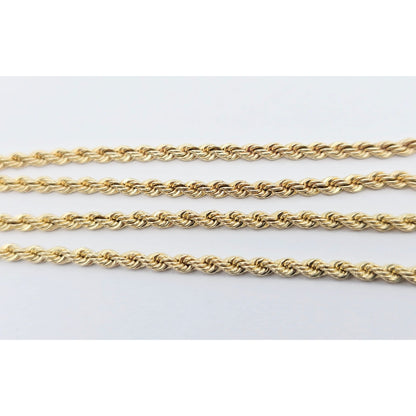 14K Yellow Gold Rope Chain Choker Necklace