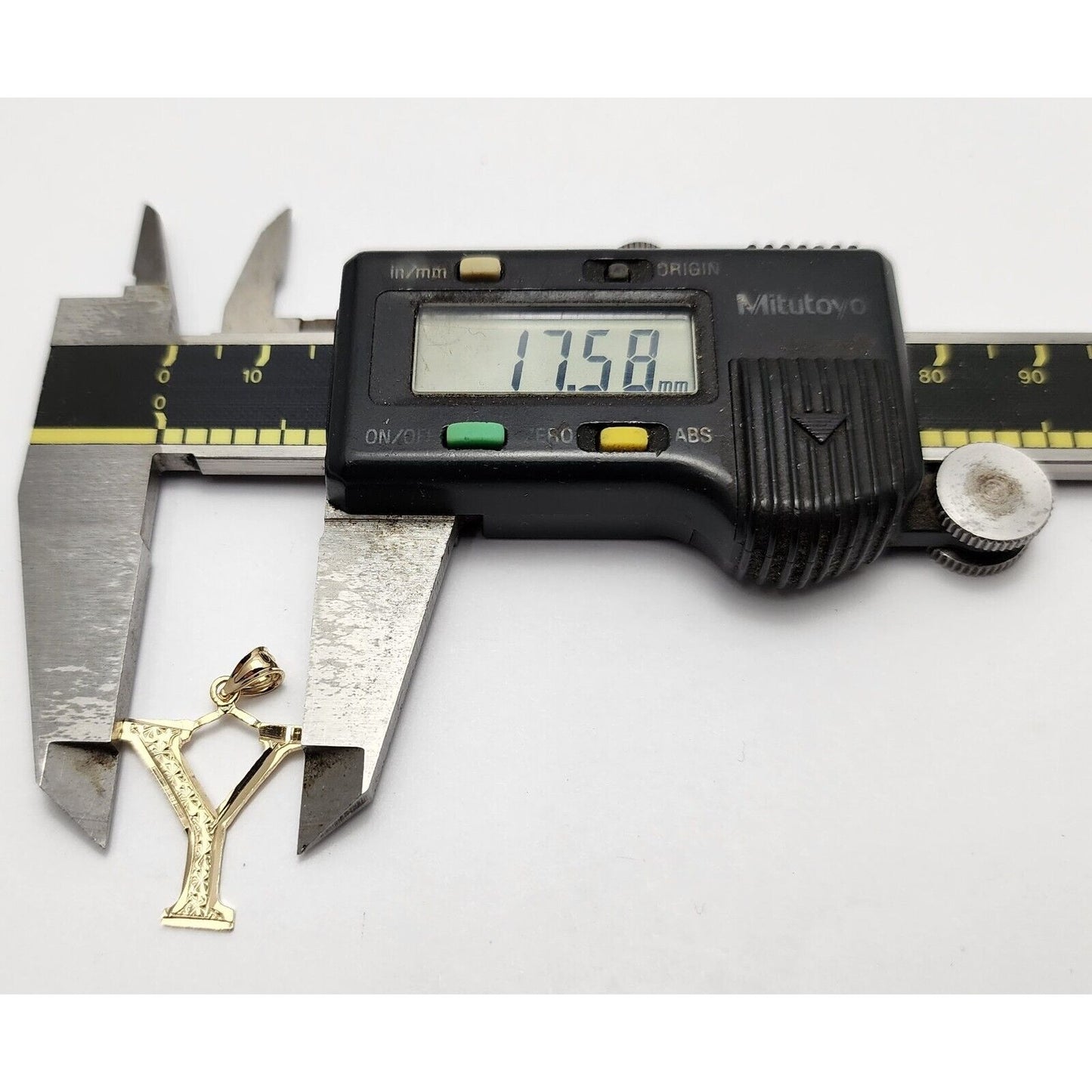 14K Yellow Gold Initial Letter " Y " Charm Pendant