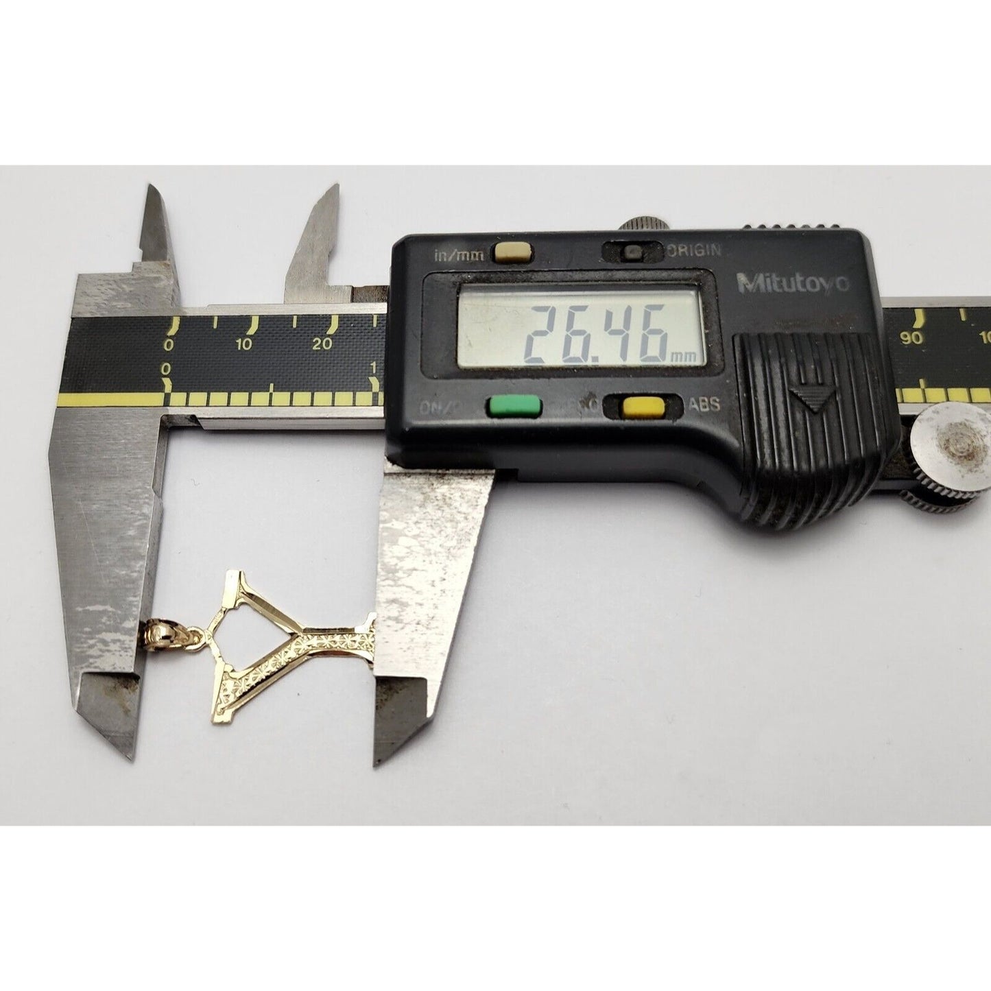 14K Yellow Gold Initial Letter " Y " Charm Pendant