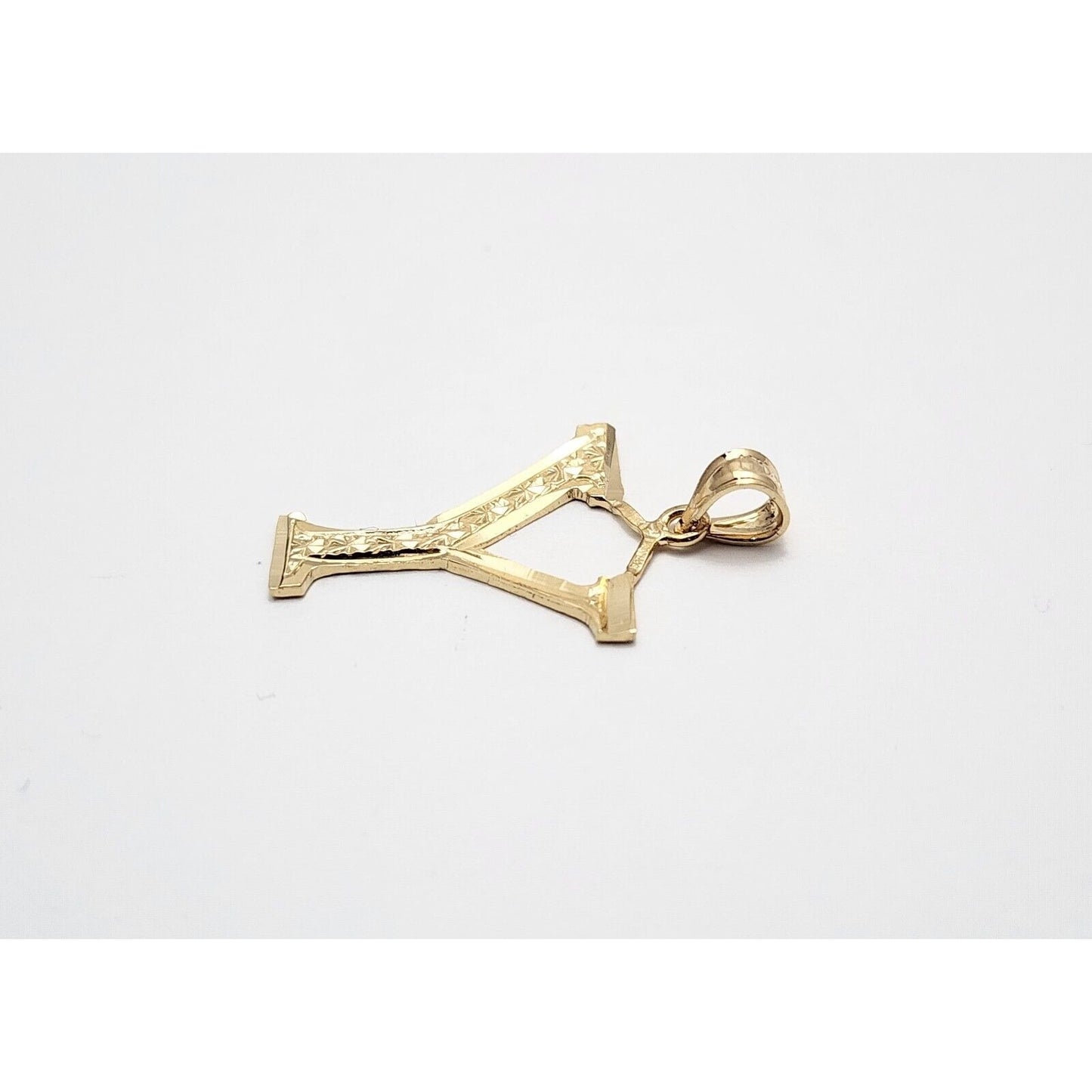 14K Yellow Gold Initial Letter " Y " Charm Pendant