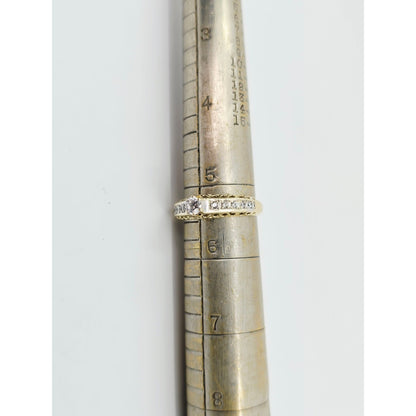 14K Yellow Gold Ladies CZ Engagement Ring