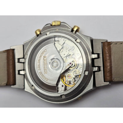 Krieger B929 Chronograph Swiss Watch 18K Two-Tone Limited 17/300 Valjoux 7750
