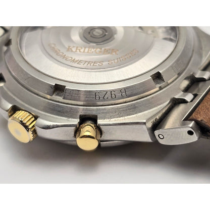 Krieger B929 Chronograph Swiss Watch 18K Two-Tone Limited 17/300 Valjoux 7750