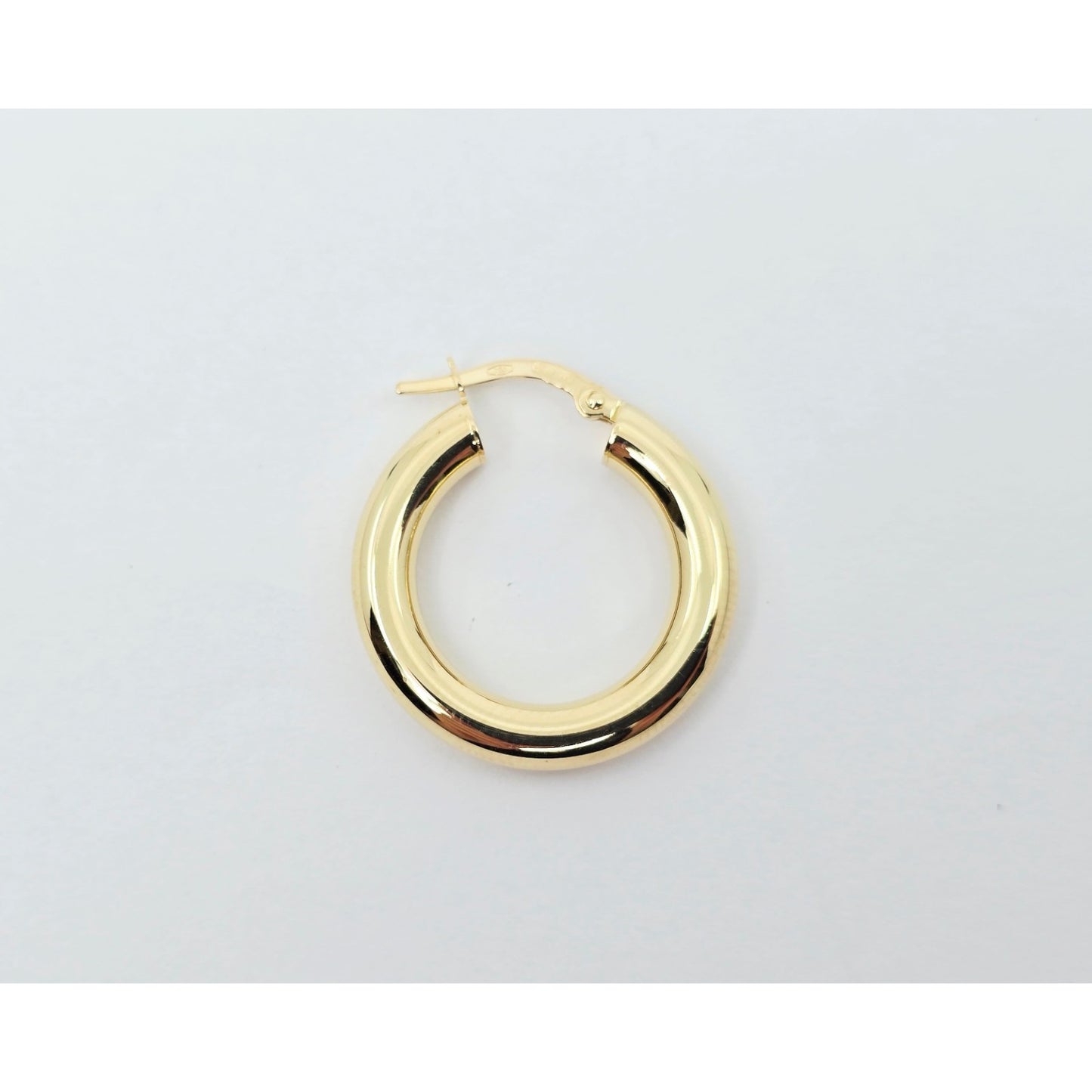 Single 18K Yellow Gold Clip on Hinge Hoop Earring