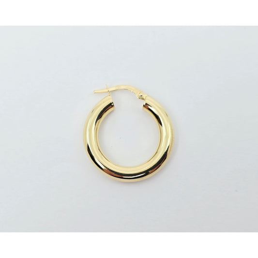 Single 18K Yellow Gold Clip on Hinge Hoop Earring