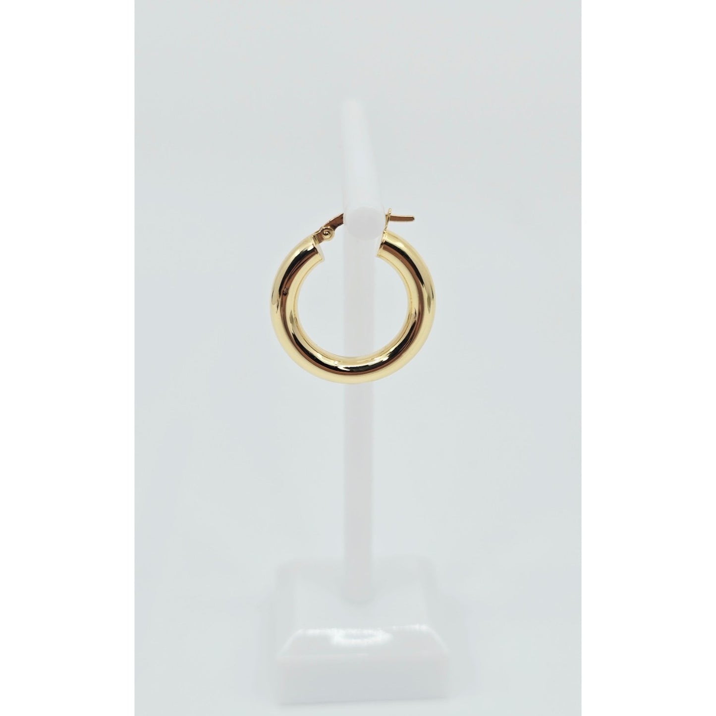 Single 18K Yellow Gold Clip on Hinge Hoop Earring
