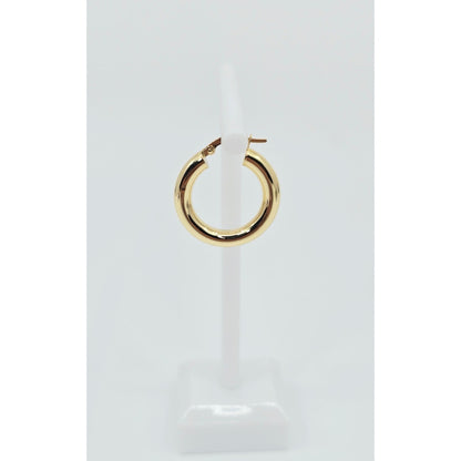 Single 18K Yellow Gold Clip on Hinge Hoop Earring