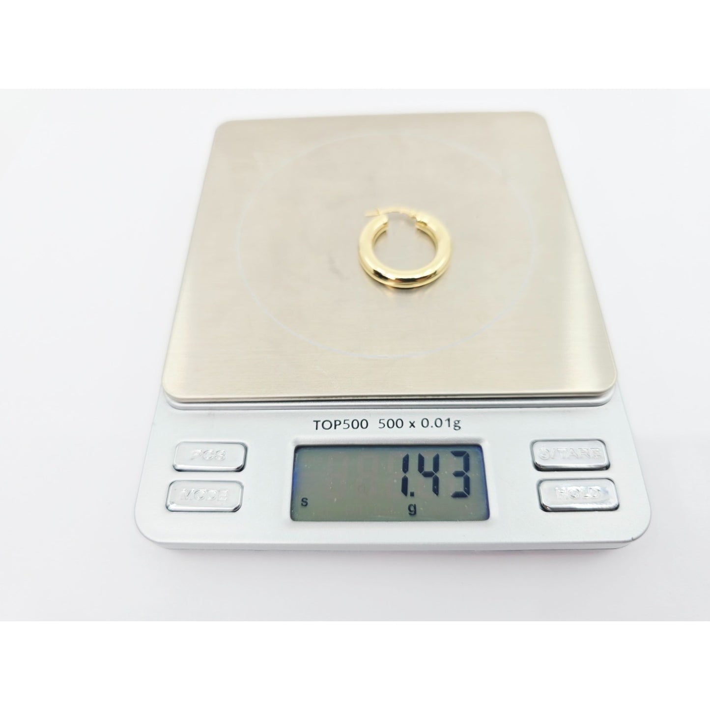 Single 18K Yellow Gold Clip on Hinge Hoop Earring