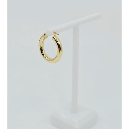 Single 18K Yellow Gold Clip on Hinge Hoop Earring