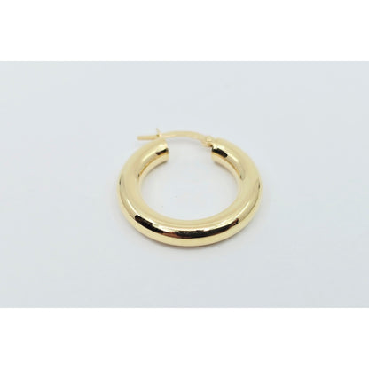 Single 18K Yellow Gold Clip on Hinge Hoop Earring