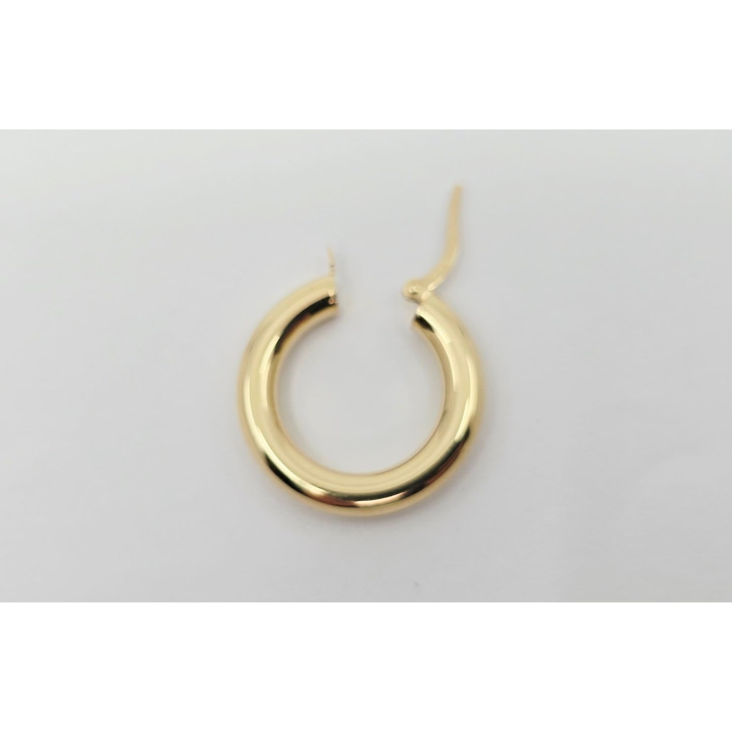 Single 18K Yellow Gold Clip on Hinge Hoop Earring