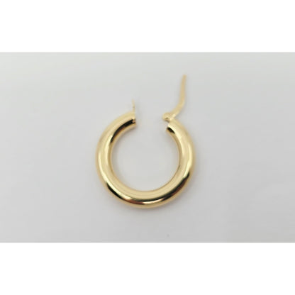 Single 18K Yellow Gold Clip on Hinge Hoop Earring