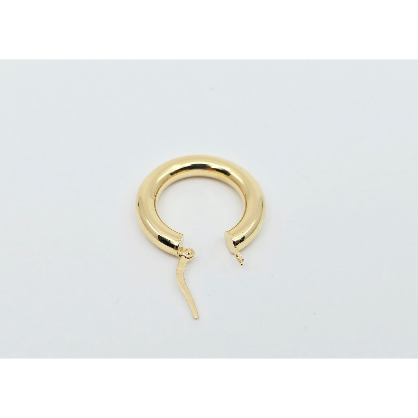 Single 18K Yellow Gold Clip on Hinge Hoop Earring