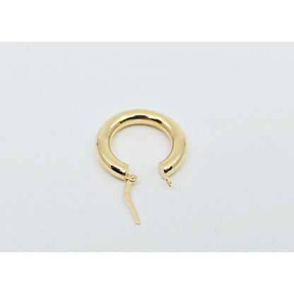 Single 18K Yellow Gold Clip on Hinge Hoop Earring
