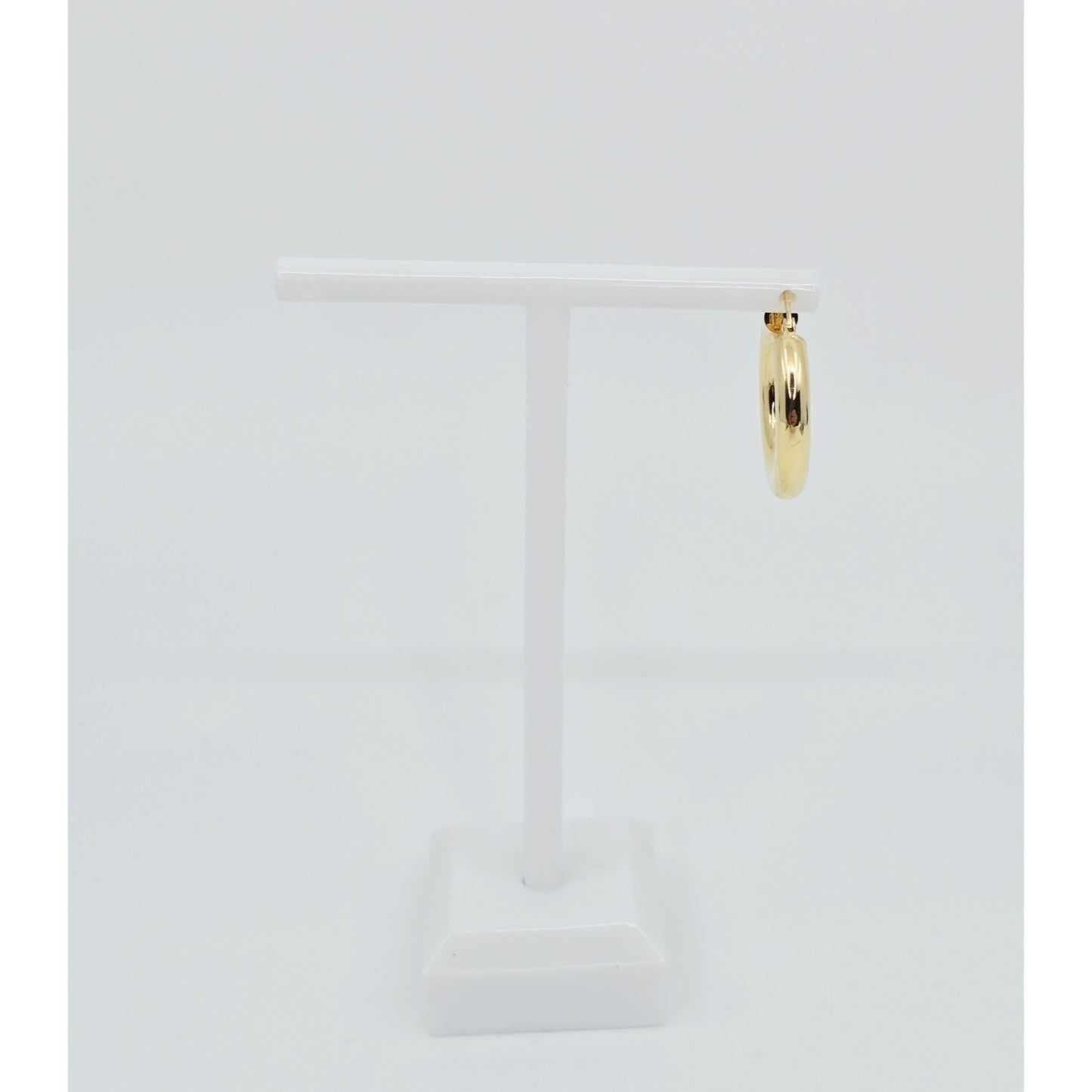 Single 18K Yellow Gold Clip on Hinge Hoop Earring