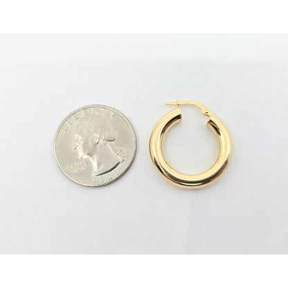 Single 18K Yellow Gold Clip on Hinge Hoop Earring