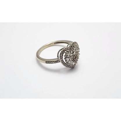 14K White Gold Ladies Heart Diamond Ring