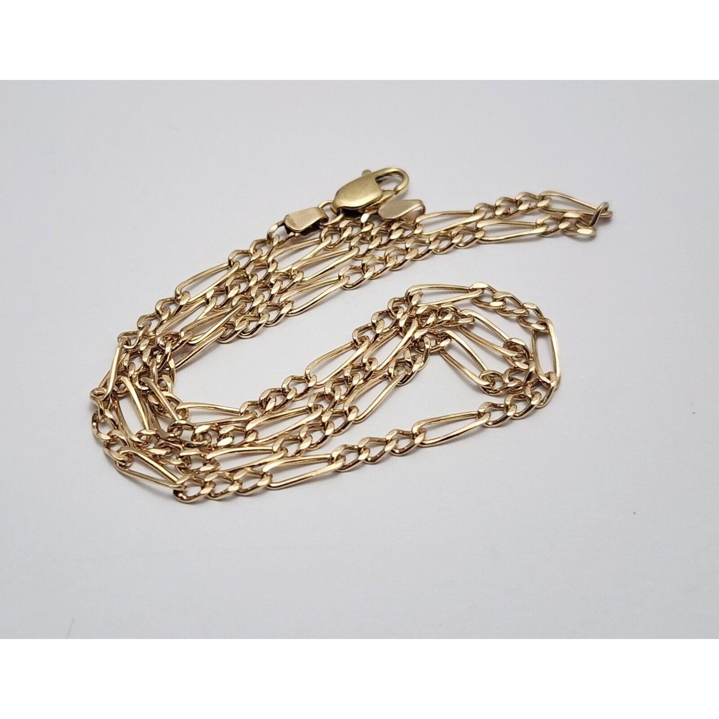 10K Yellow Gold Figaro Link Chain Necklace
