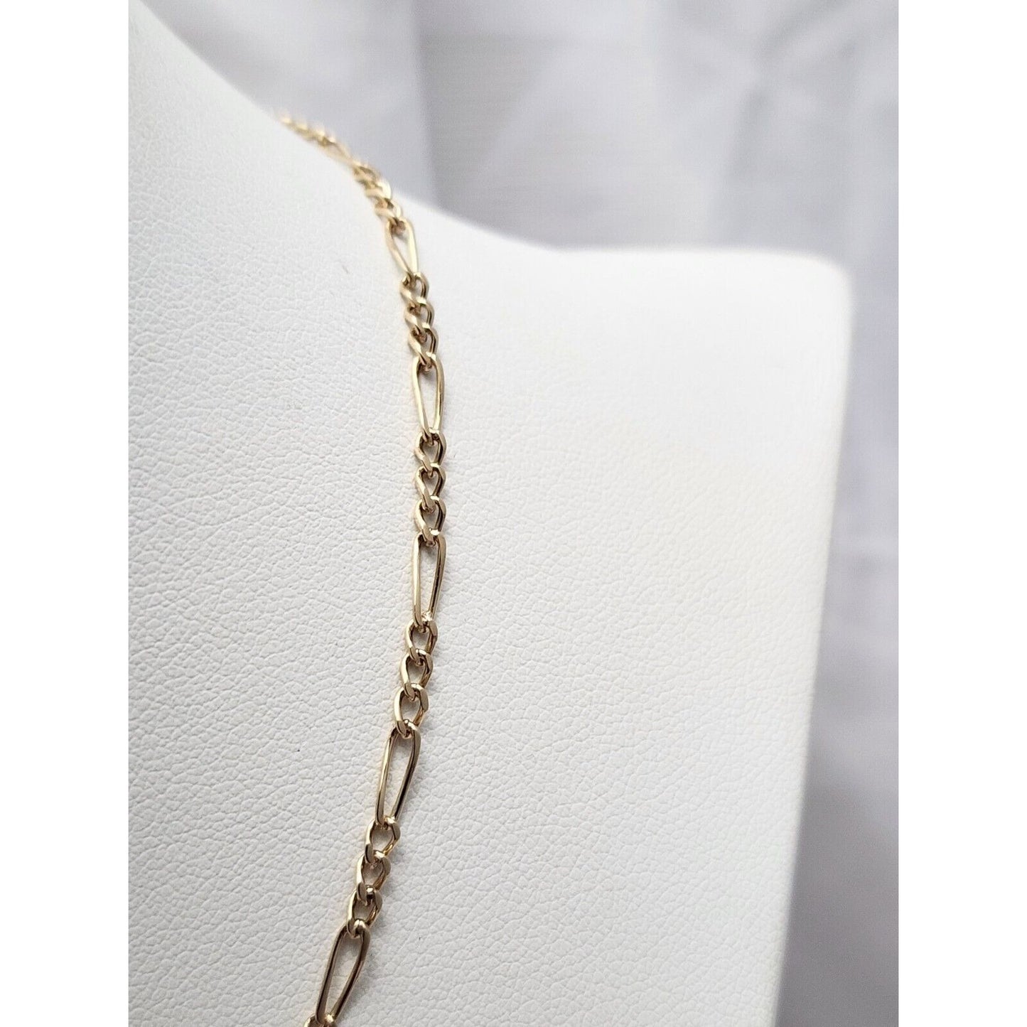 10K Yellow Gold Figaro Link Chain Necklace