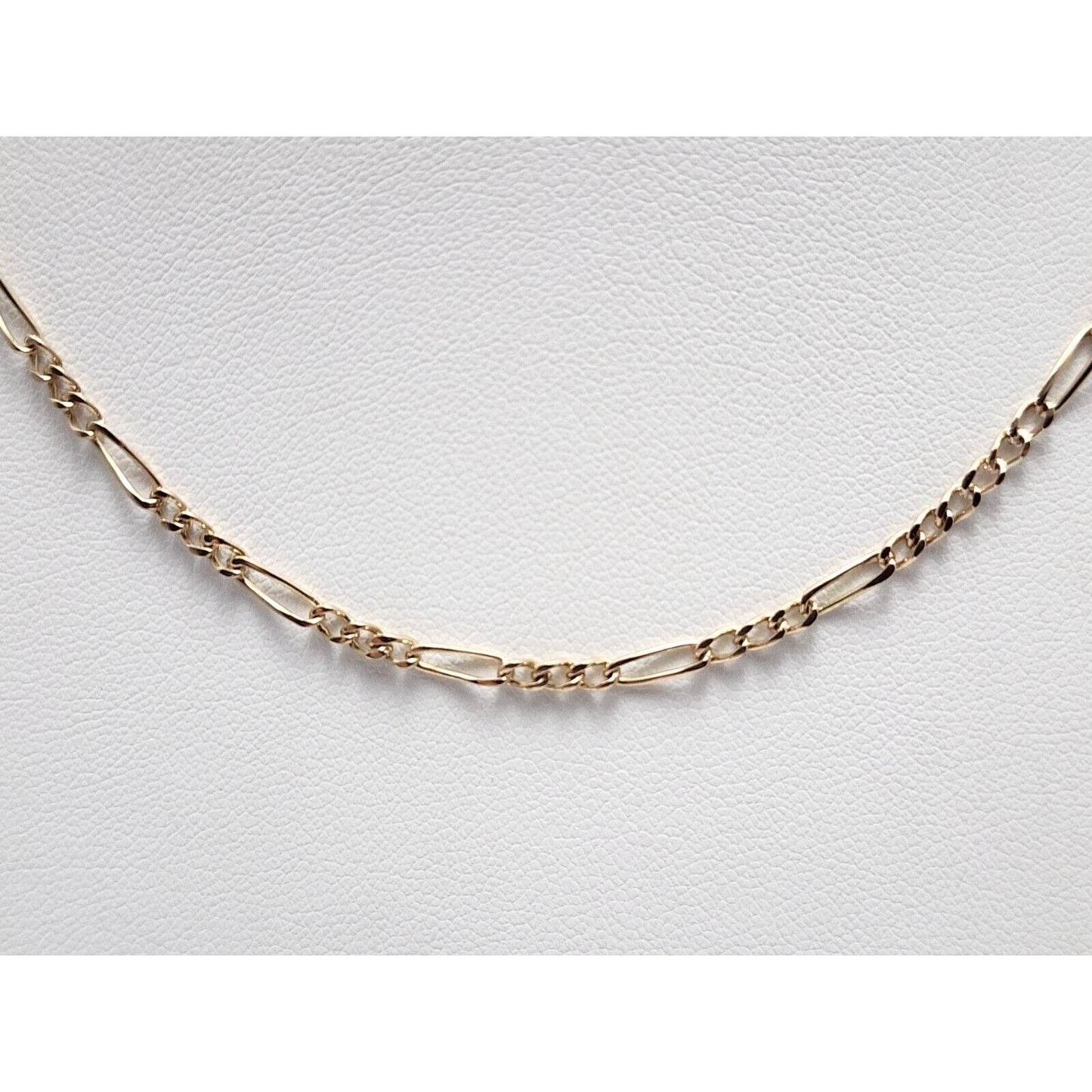 10K Yellow Gold Figaro Link Chain Necklace