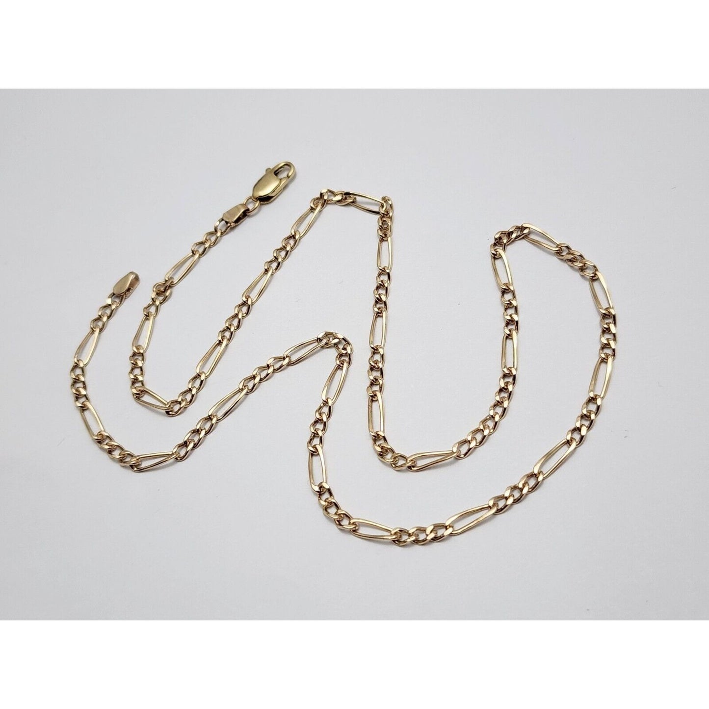 10K Yellow Gold Figaro Link Chain Necklace