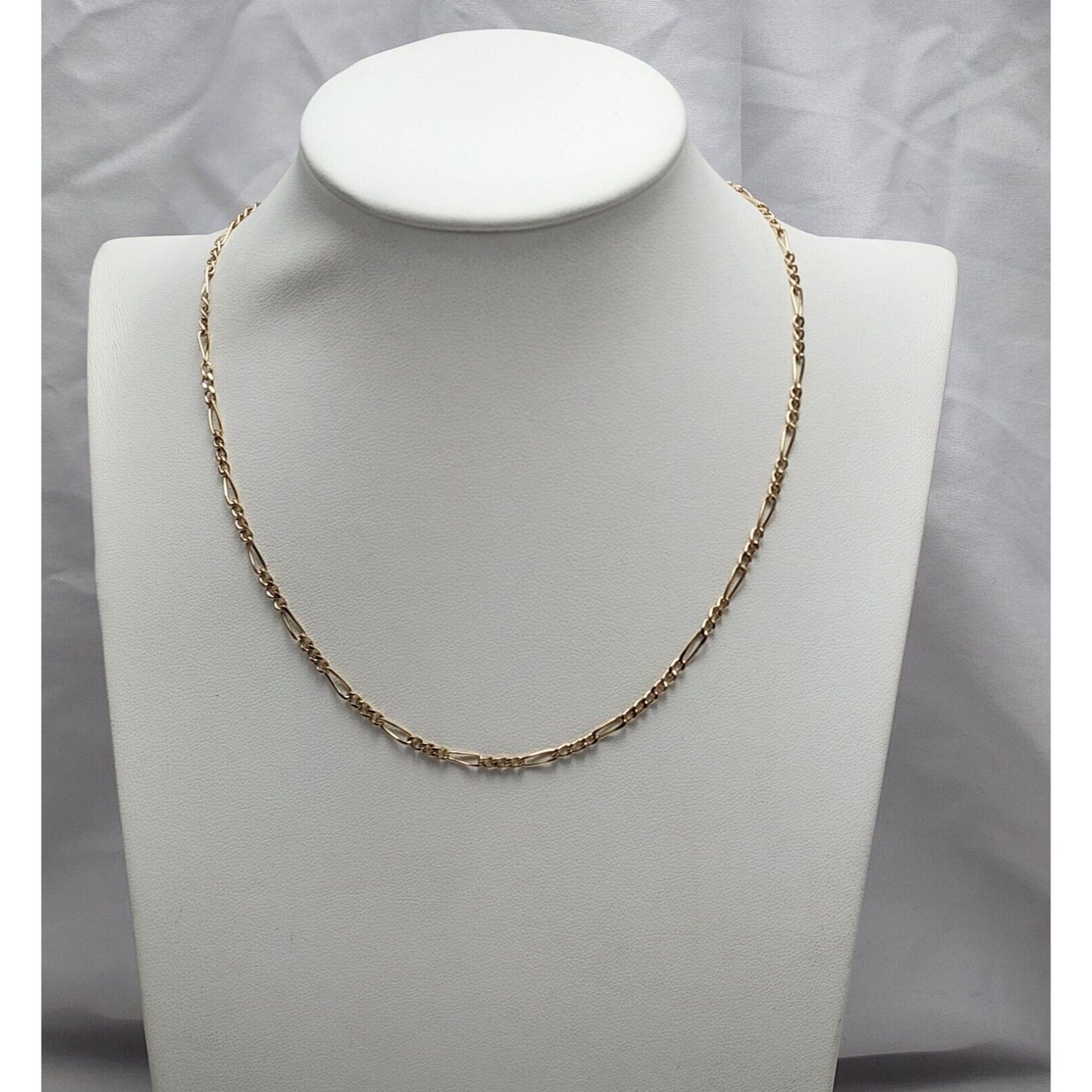 10K Yellow Gold Figaro Link Chain Necklace