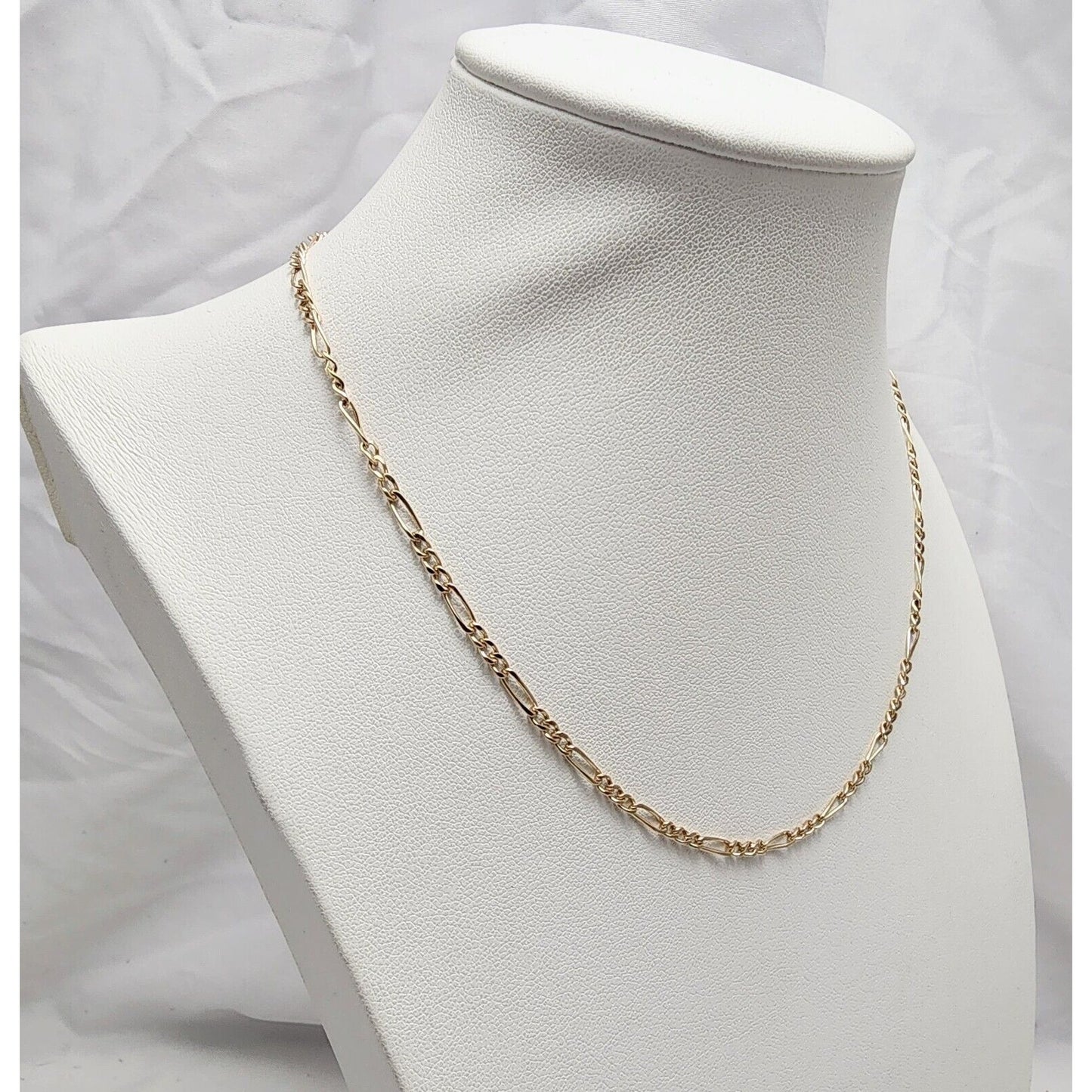 10K Yellow Gold Figaro Link Chain Necklace
