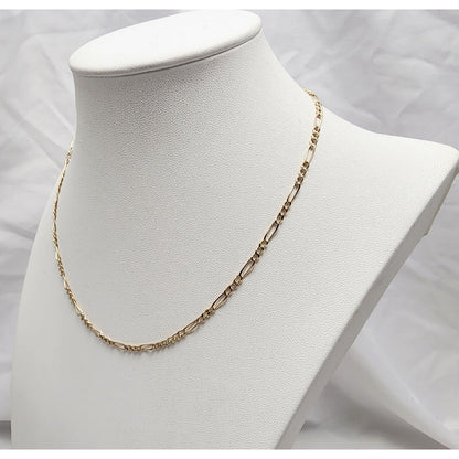 10K Yellow Gold Figaro Link Chain Necklace