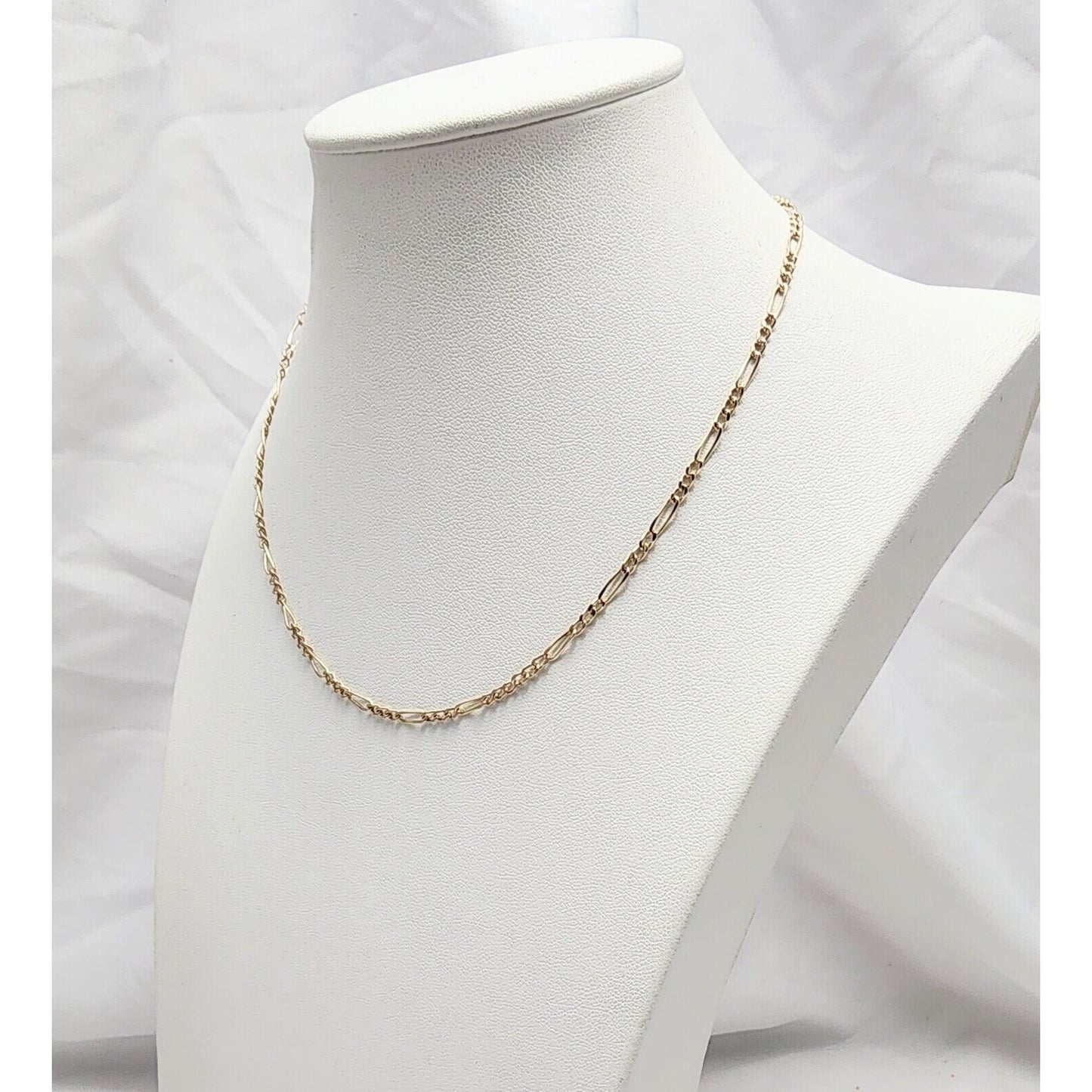 10K Yellow Gold Figaro Link Chain Necklace