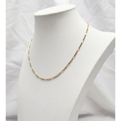 10K Yellow Gold Figaro Link Chain Necklace