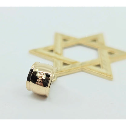 14K Yellow Gold Diamond Cut Religious Star of David Charm Pendant