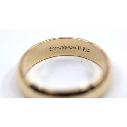 Benchmark 14K Yellow Gold Classic Comfort Fit Dome Wedding Band Ring