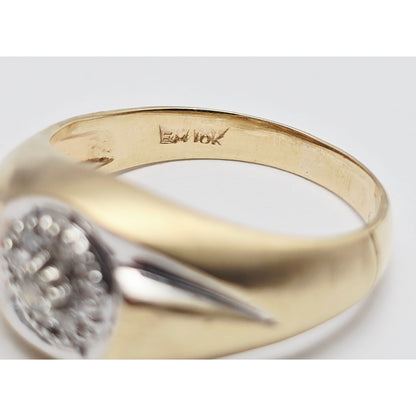 10K Two Tone Gold Diamond Ring