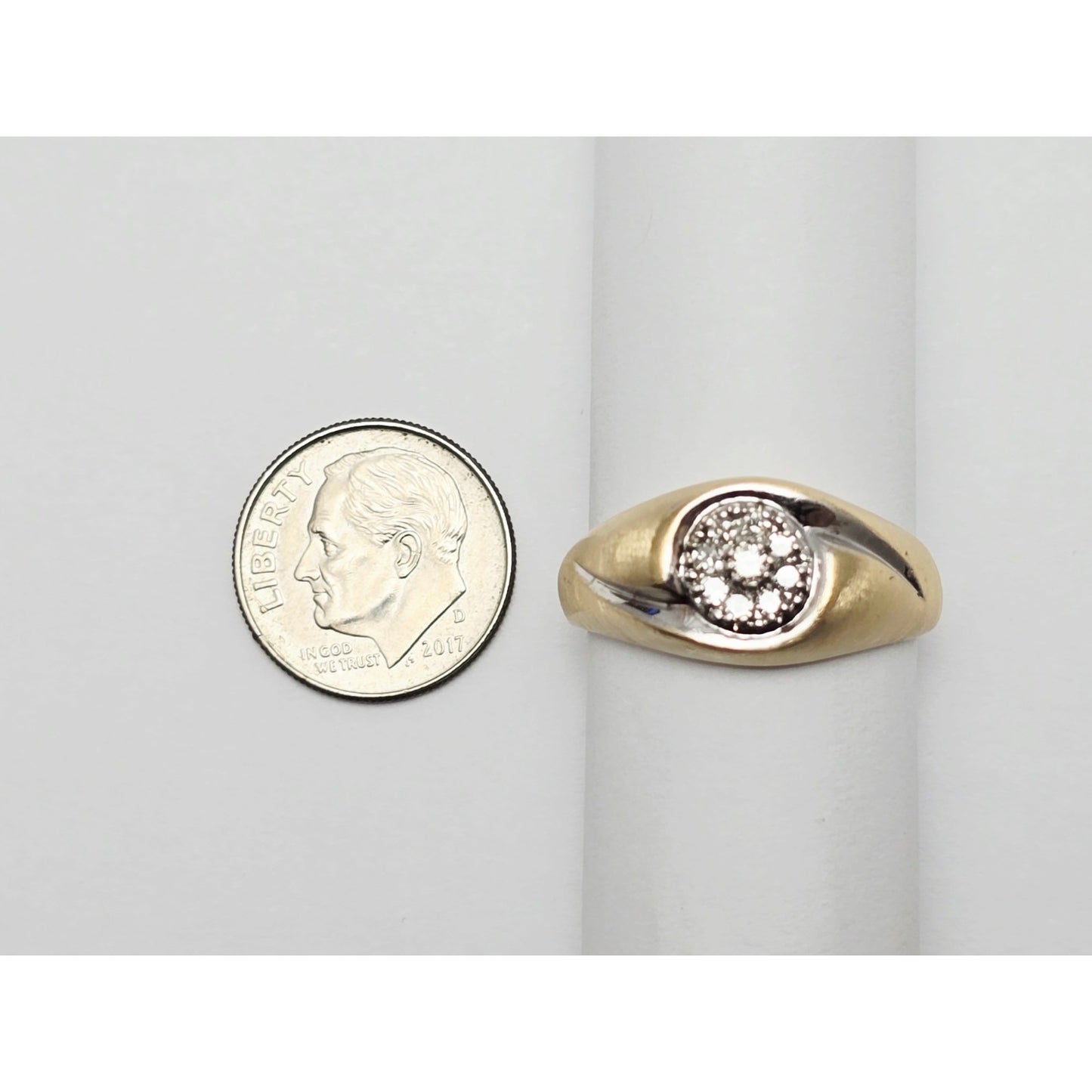 10K Two Tone Gold Diamond Ring