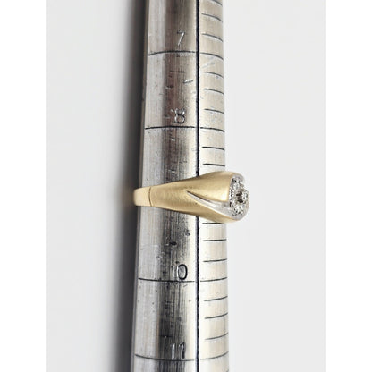 10K Two Tone Gold Diamond Ring