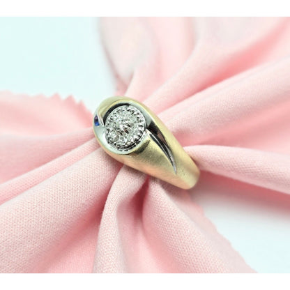10K Two Tone Gold Diamond Ring