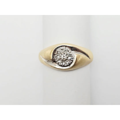 10K Two Tone Gold Diamond Ring